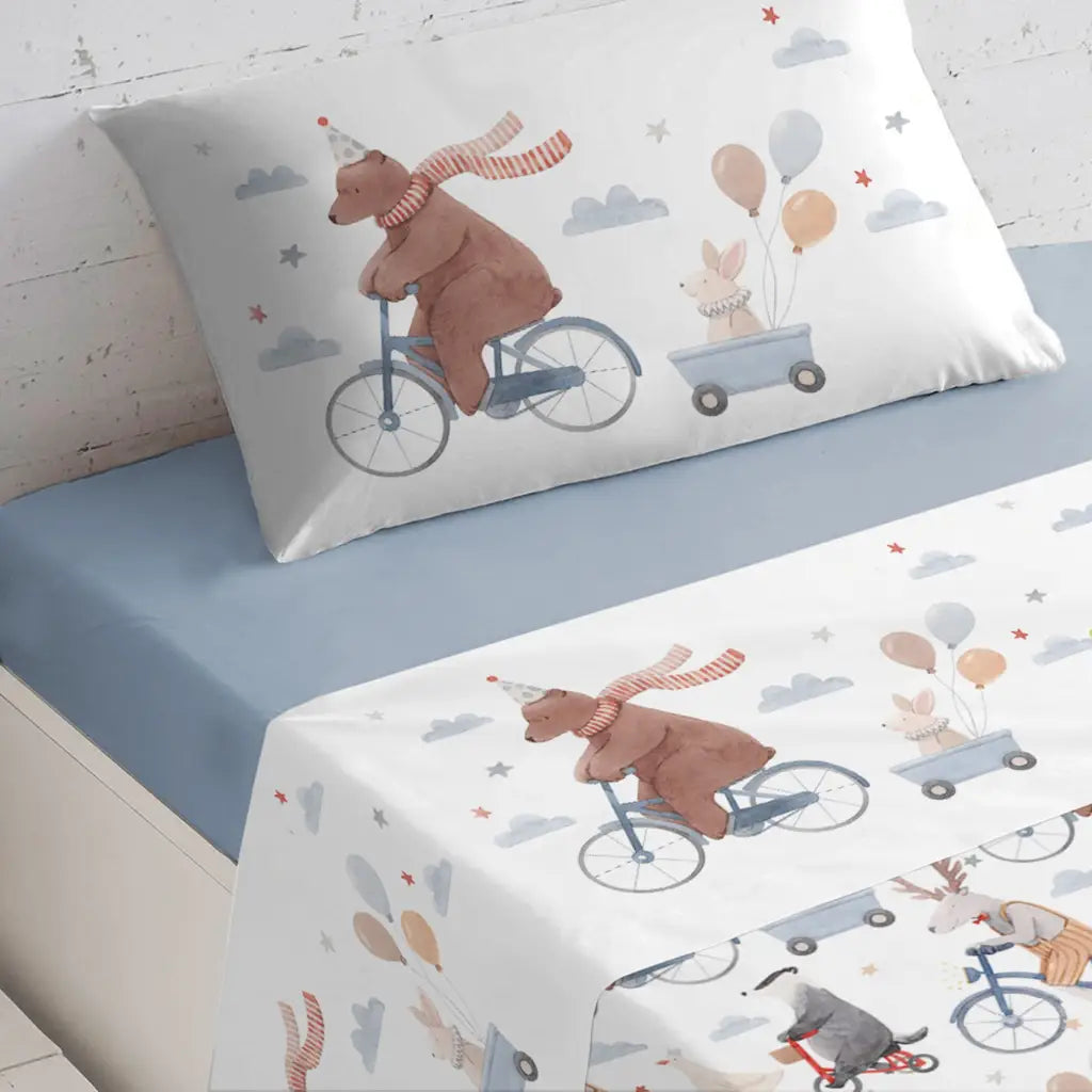 DAUNEX | Completo letto singolo in cotone Animaletti Baby