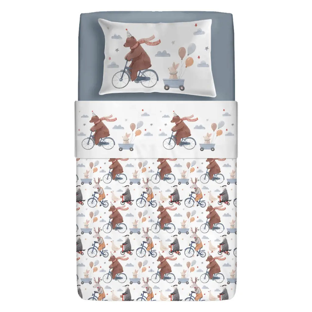 DAUNEX | Completo letto singolo in cotone Animaletti Baby