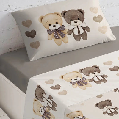 DAUNEX | Completo letto singolo in cotone Orsacchiotti Baby