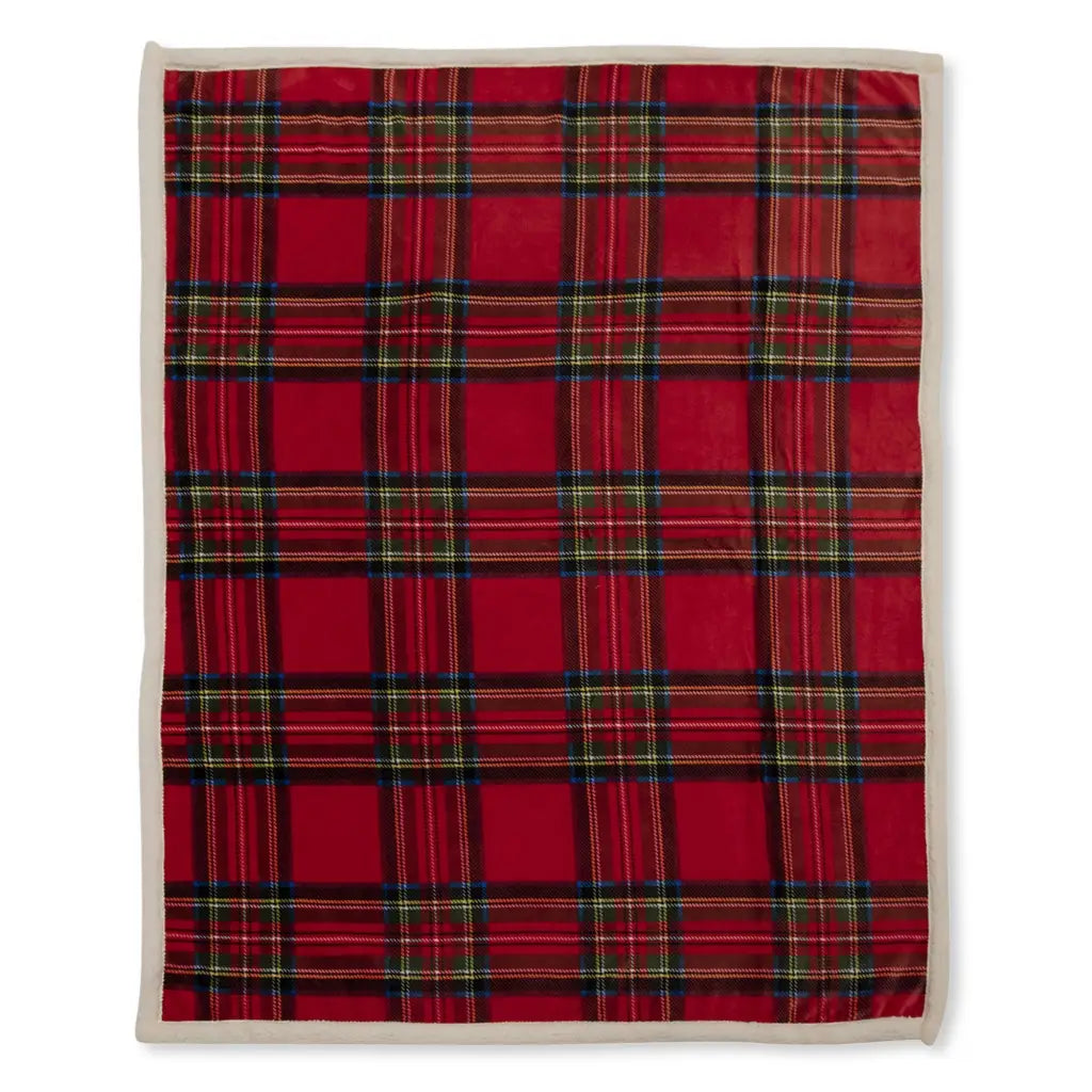 DAUNEX | Coperta plaid in fantasia Tartan con pelliccia