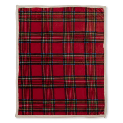 DAUNEX | Coperta plaid in fantasia Tartan con pelliccia