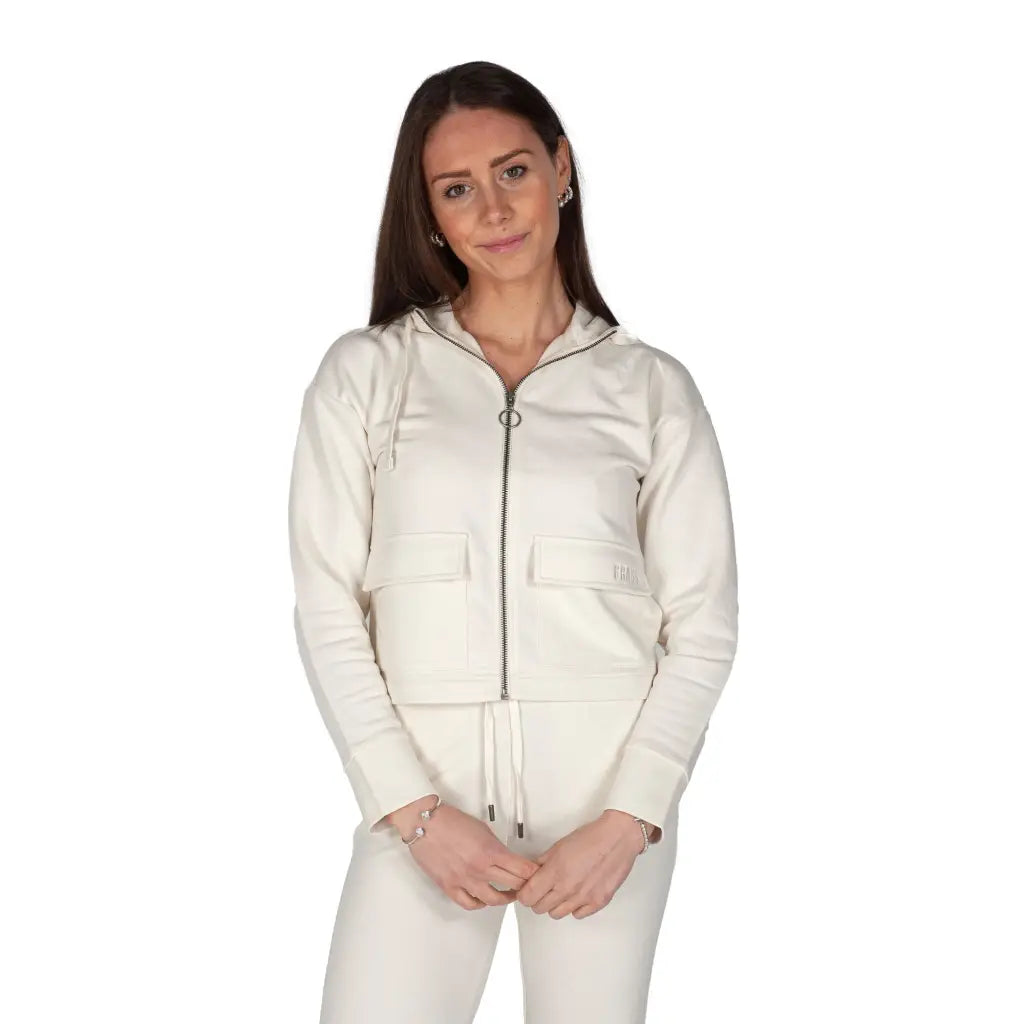 GRABS | Felpa cropped donna con zip e cappuccio e tasconi