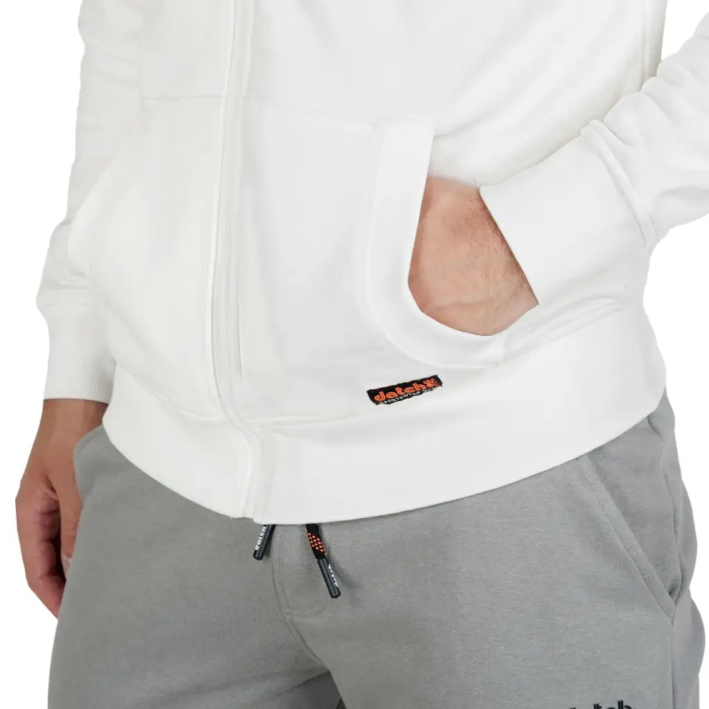DATCH | Felpa uomo con cappuccio e zip in cotone felpato
