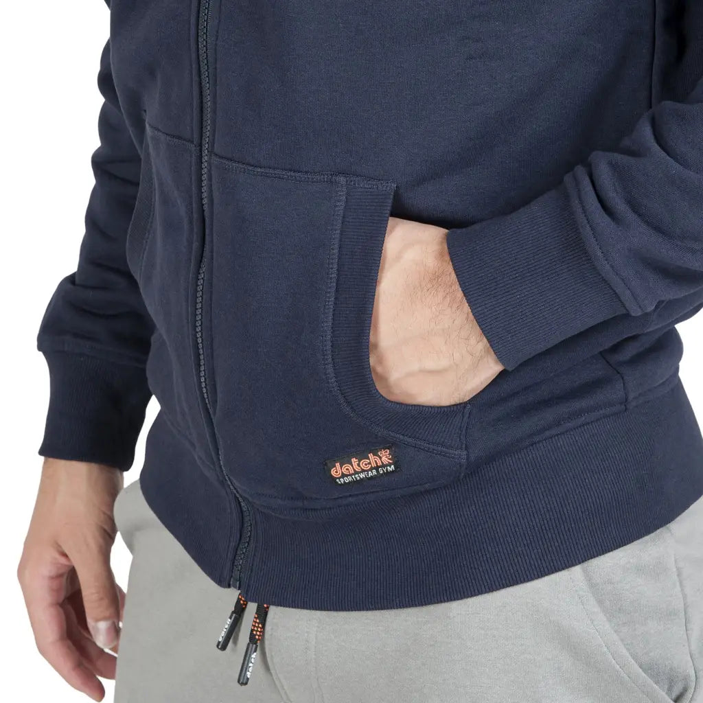 Datch felpa uomo con cappuccio e zip in cotone felpato gym datch Mariotti Lab Digital Store