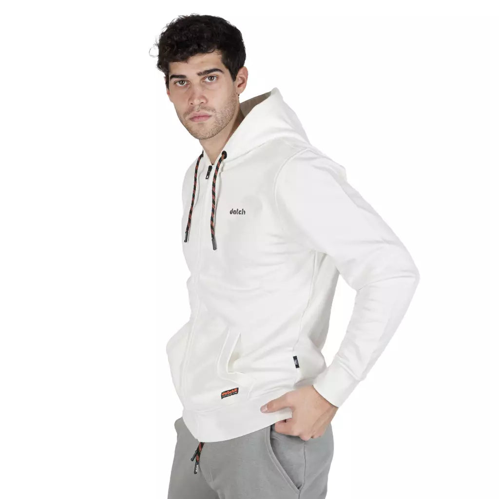 DATCH | Felpa uomo con cappuccio e zip in cotone felpato