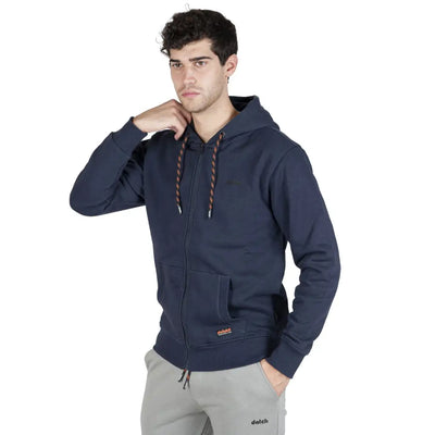 DATCH | Felpa uomo con cappuccio e zip in cotone felpato