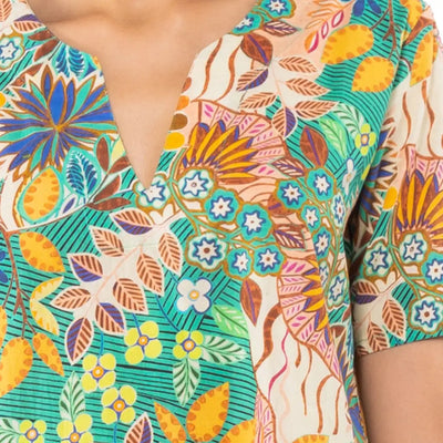 VERDISSIMA | Kaftano donna a mezza manica Modern Jungle