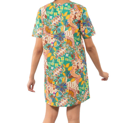 VERDISSIMA | Kaftano donna a mezza manica Modern Jungle