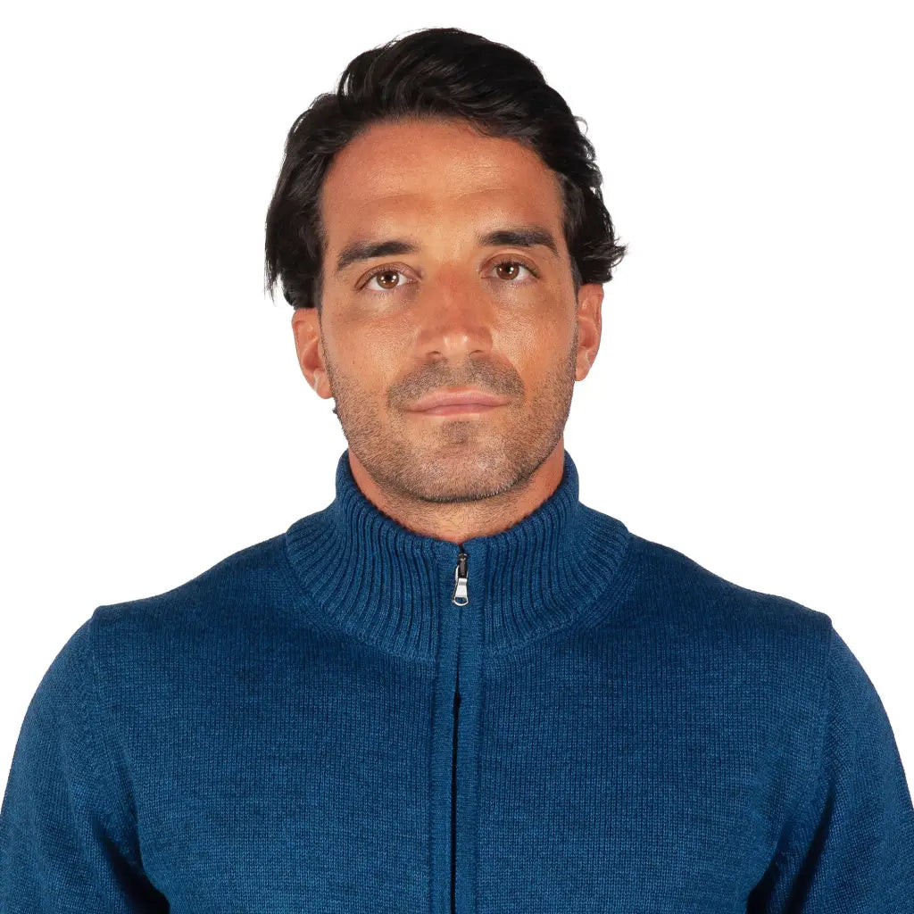 GRABS | Maglione uomo aperto con cerniera in lana | Grabs