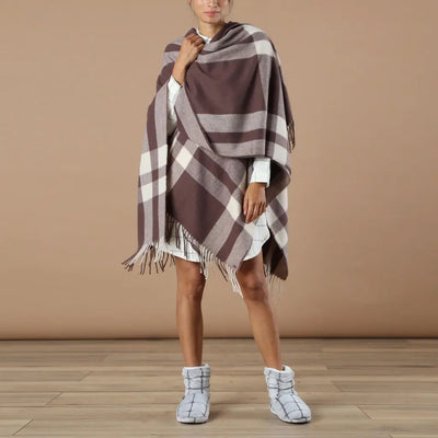 MARYPLAID - MARYHOME | Mantella donna con frange effetto