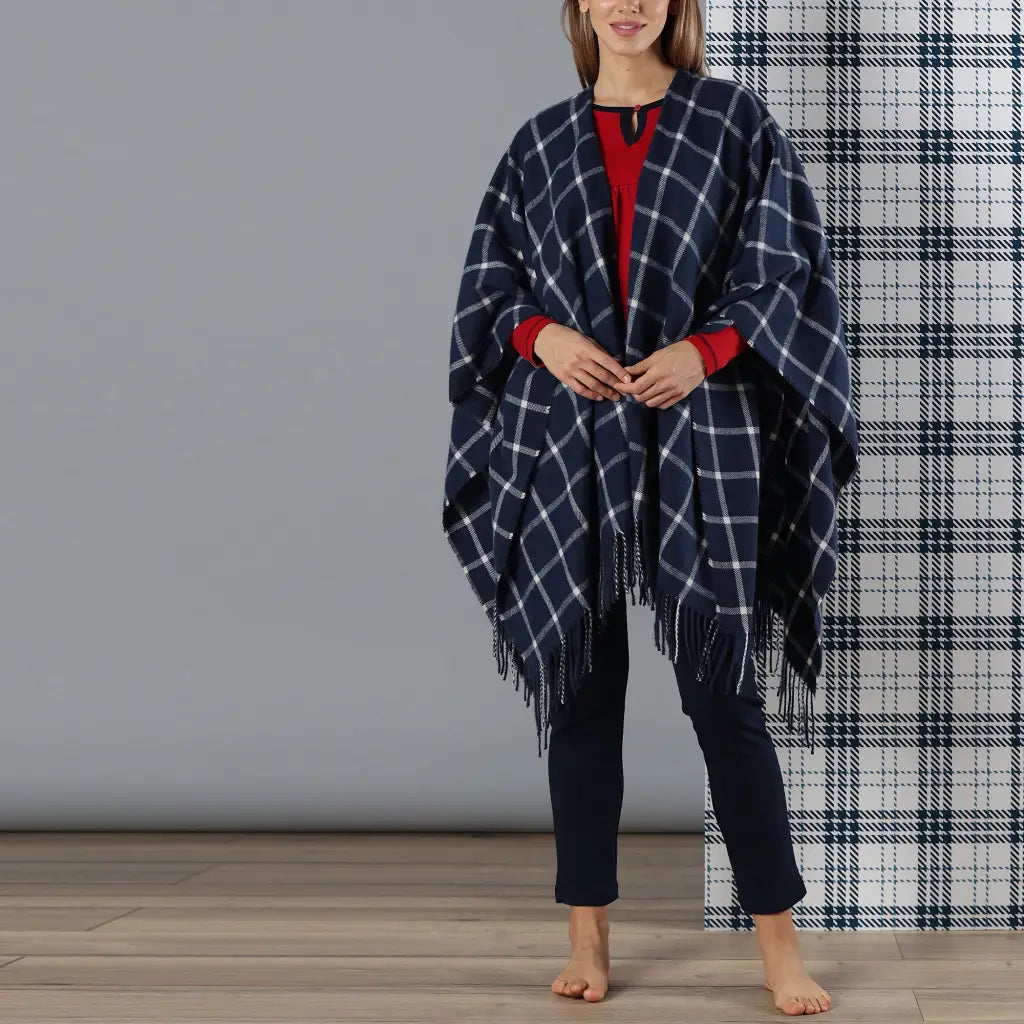 MARYPLAID - MARYHOME | Mantella donna con frange effetto