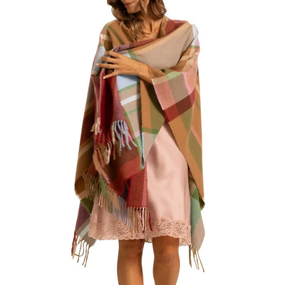 MARYPLAID - MARYHOME | Mantella effetto lana con frange