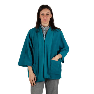 B&B | Mantella in pile a tinta unita con tasche | B&B