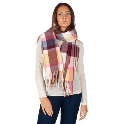 MARYPLAID - MARYHOME | Maxi sciarpa effetto lana con frange