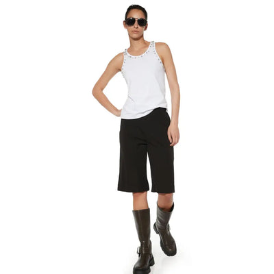 VERDISSIMA | Pantalone bermuda in viscosa elasticizzata
