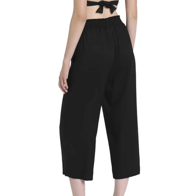 RAGNO | Pantalone donna ampio in viscosa a tinta unita