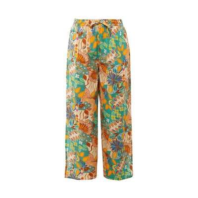 VERDISSIMA | Pantalone donna lungo ampio con spacchi