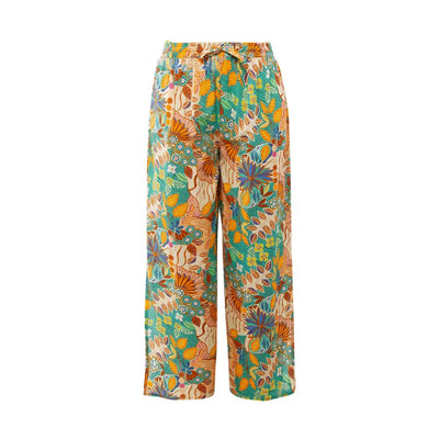 VERDISSIMA | Pantalone donna lungo ampio con spacchi
