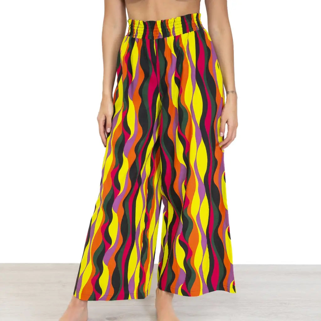 VERDISSIMA | Pantalone lungo ampio donna in viscosa Color