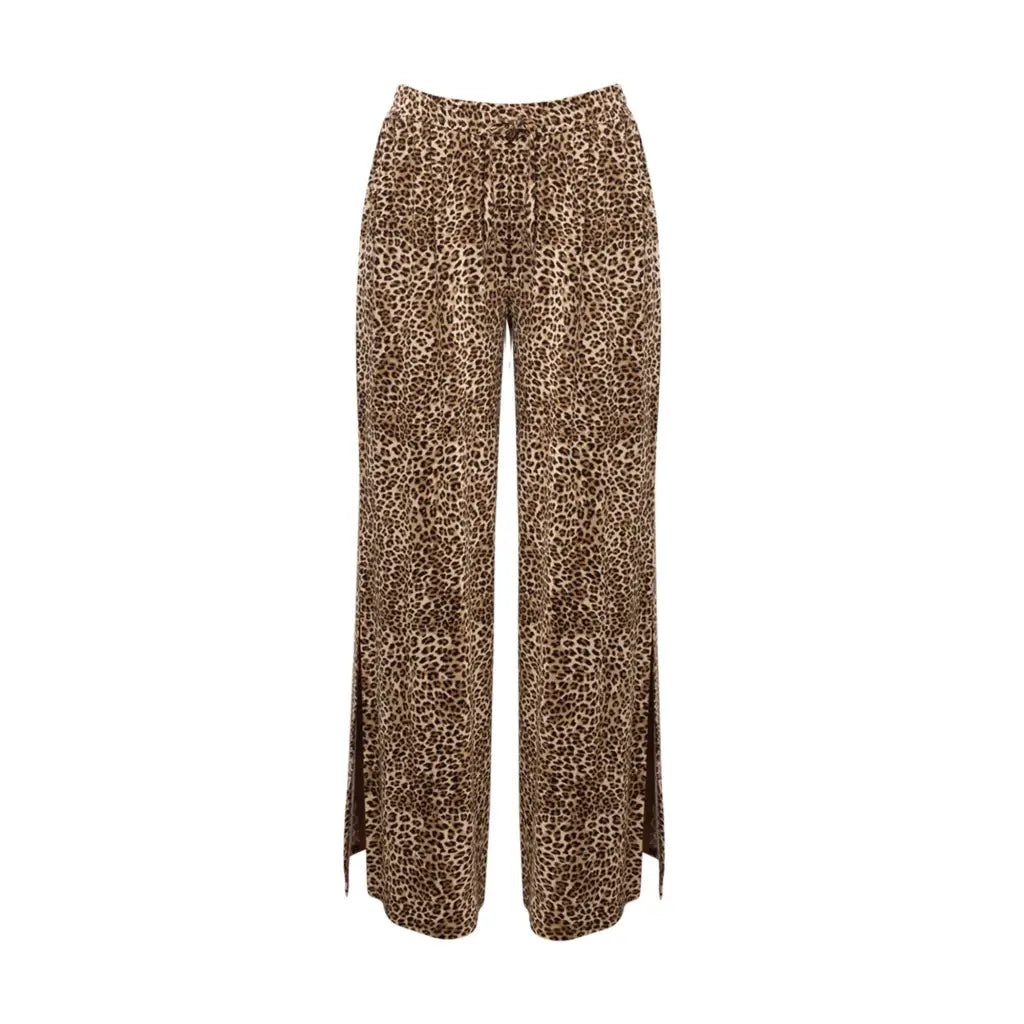 VERDISSIMA | Pantalone lungo donna con spacchi in viscosa