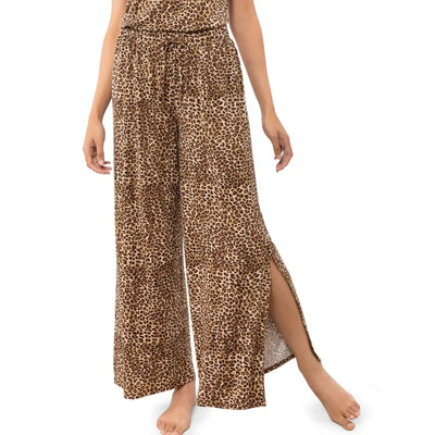 VERDISSIMA | Pantalone lungo donna con spacchi in viscosa