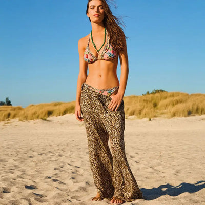 VERDISSIMA | Pantalone lungo donna con spacchi in viscosa