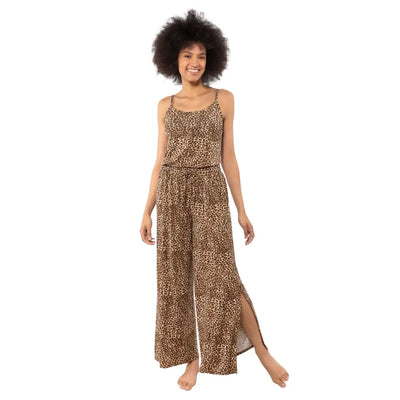 VERDISSIMA | Pantalone lungo donna con spacchi in viscosa
