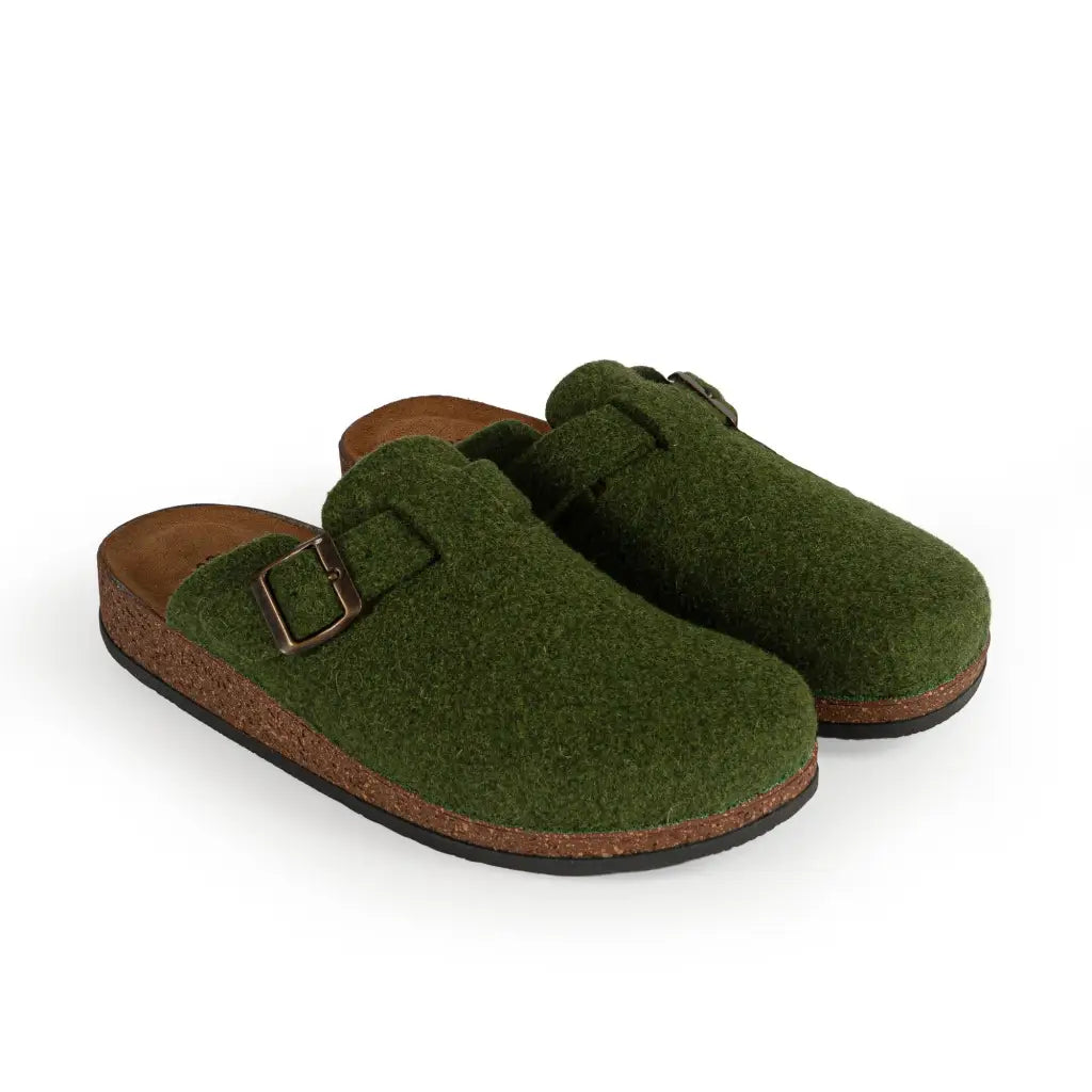 LE TIROLESI | Pantofole uomo in lana cotta con fibbia