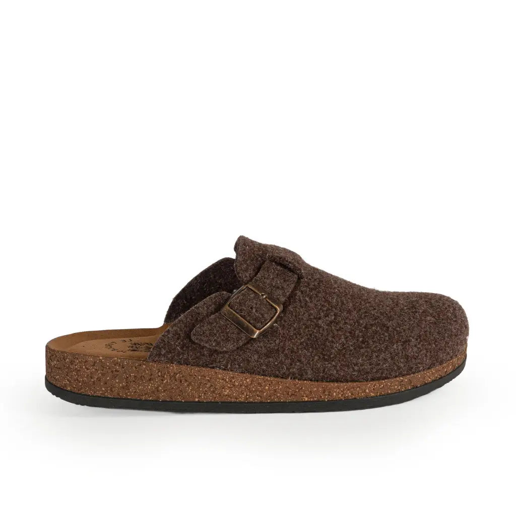 LE TIROLESI | Pantofole uomo in lana cotta con fibbia