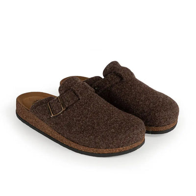 LE TIROLESI | Pantofole uomo in lana cotta con fibbia