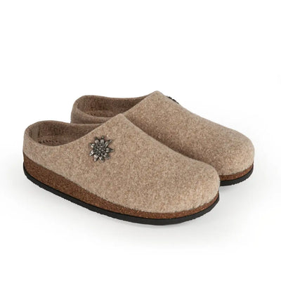 LE TIROLESI | Pantofole uomo in lana cotta con suola