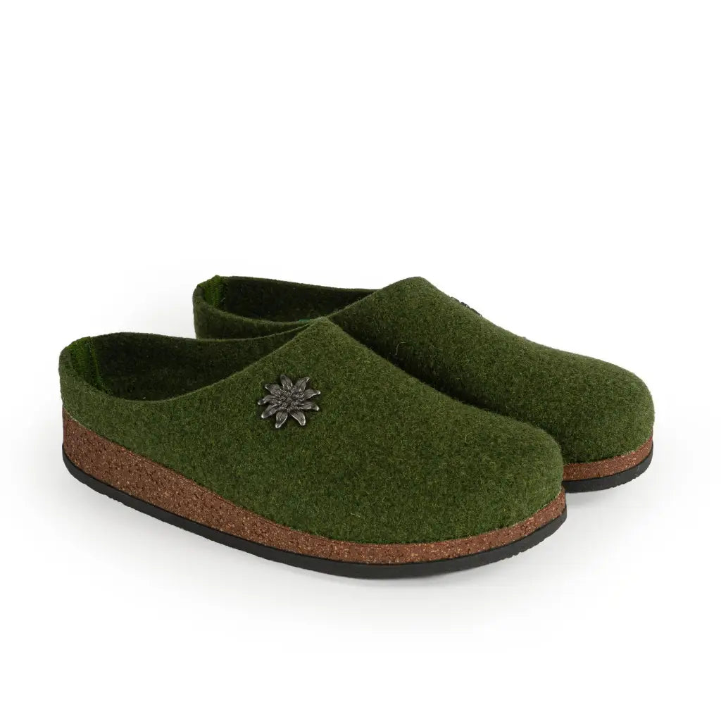 LE TIROLESI | Pantofole uomo in lana cotta con suola