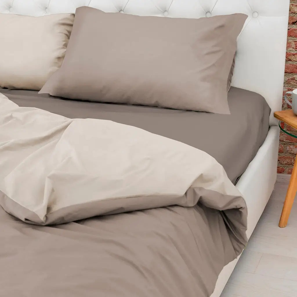 DAUNEX | Parure copripiumino Easy Bicolore in puro cotone
