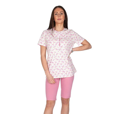 LINCLALOR | Pigiama donna a serafino corto in puro cotone