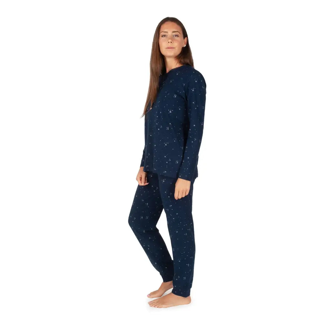 MARYPLAID - MARYHOME | Pigiama donna a serafino a manica