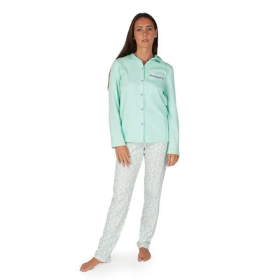 Linclalor Pigiama Lungo Donna Serafino in Cotone Floreale Primaverile Linclalor Pigiama Lungo Donna Serafino in Cotone Floreale Primaverile