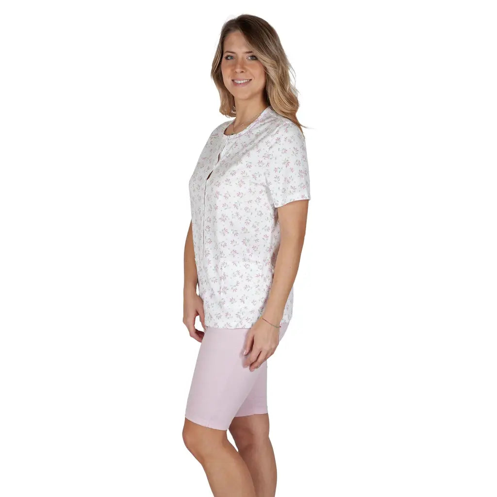 Pigiama Floreale Policotone Pigiama Donna Marlon Eden - Maniche Corte Floreale In Policotone Pigiama Marlon Eden - Foto 11