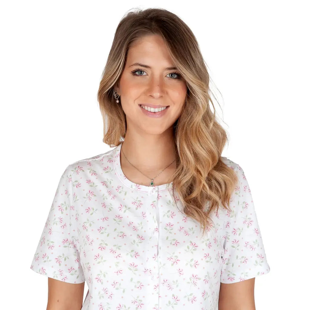 Linclalor pigiama donna aperto davanti a mezza mancia con