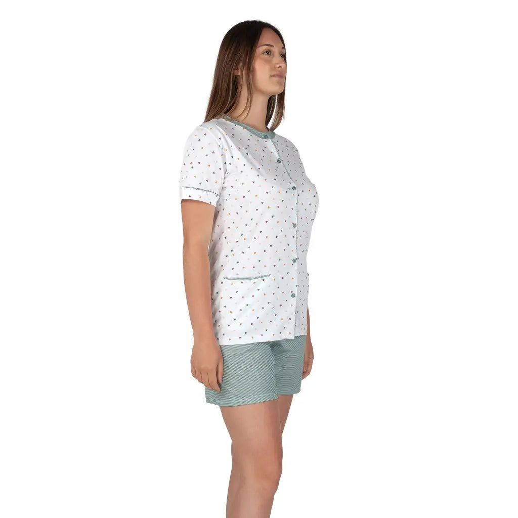 MARIOTTI LAB | Pigiama donna aperto davanti a mezza manica