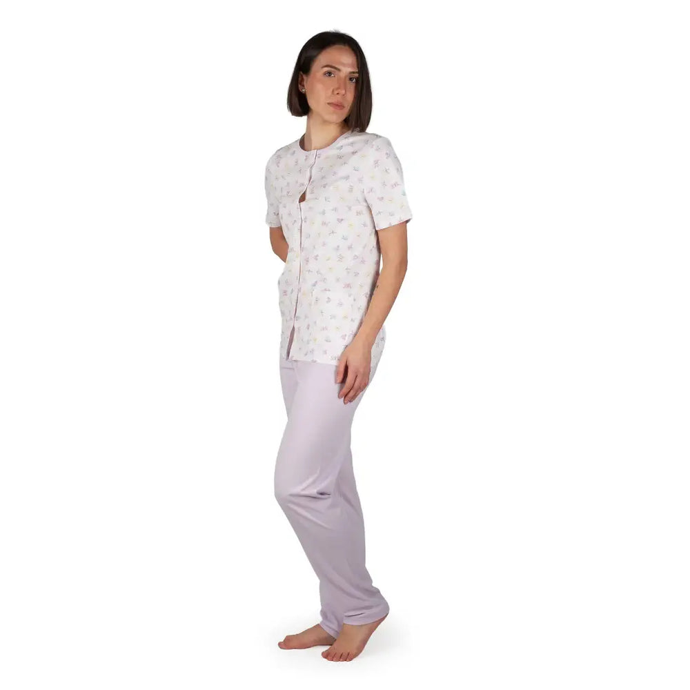 Linclalor Pigiama Donna Interlock Cotone Invernale Serafino e Aperto