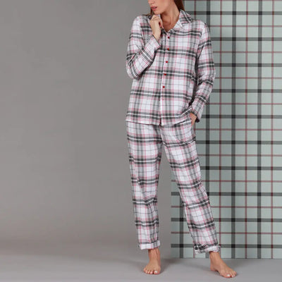 MARYPLAID - MARYHOME | Pigiama donna aperto davanti a taglio