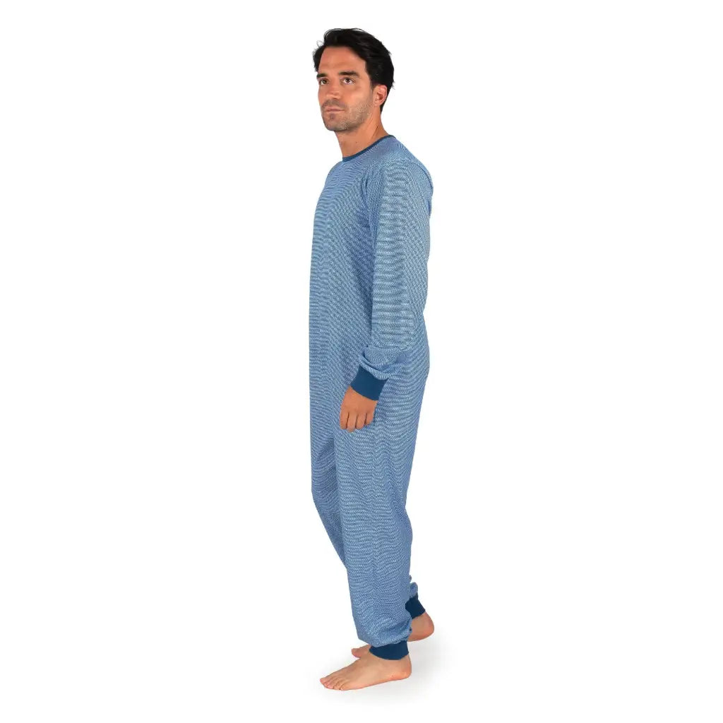 Tutone Pigiama Sanitario Invernale Con Cerniera – Colore Azzurro, Taglia M, Manica Lunga - 3