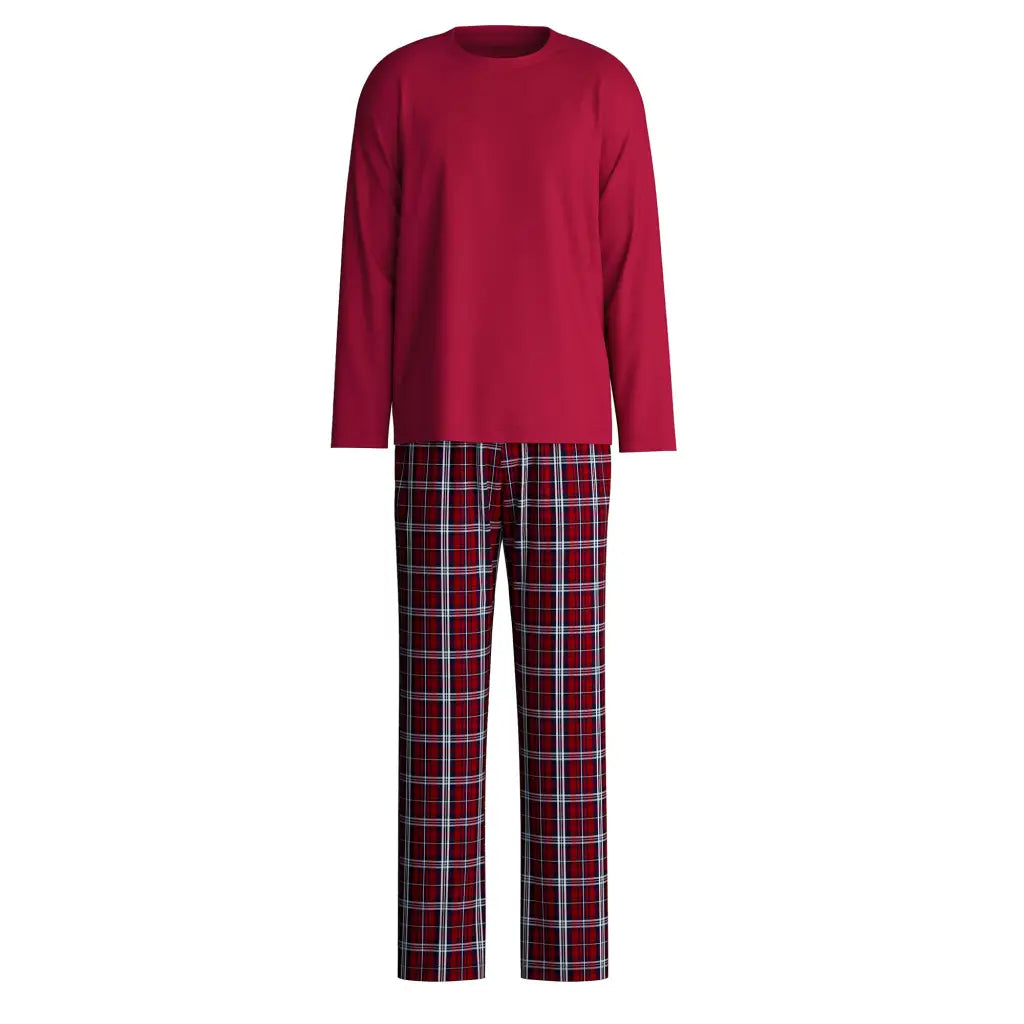 CALIDA | Pigiama uomo a paricollo a manica lunga in puro