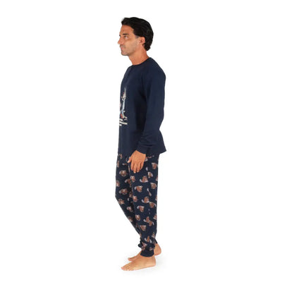 HAPPY PEOPLE | Pigiama uomo a serafino a manica lunga