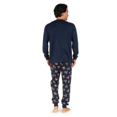 HAPPY PEOPLE | Pigiama uomo a serafino a manica lunga
