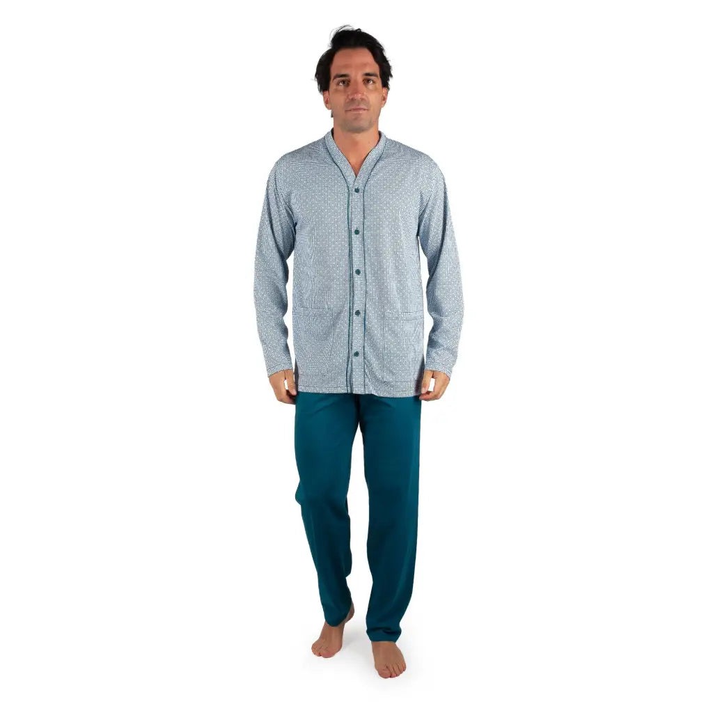 Pigiama Uomo In Cotone, Due Pezzi, Estivo, Modello Jogging, Grigio, Taglia L – Comodo Per Lo Sport E Il Relax - 2