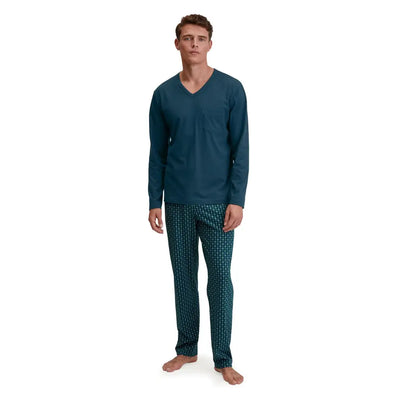 CALIDA | Pigiama uomo con scollo a V in cotone interlock