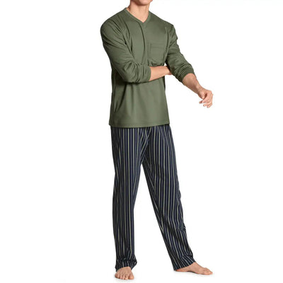 CALIDA | Pigiama uomo con scollo V a manica lunga in cotone
