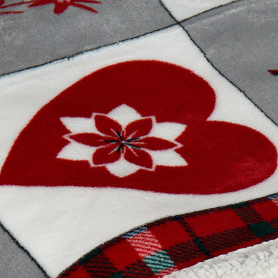 DAUNEX | Plaid in fantasia Aspen con pelliccia | 130x160 cm