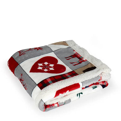DAUNEX | Plaid in fantasia Aspen con pelliccia | 130x160 cm
